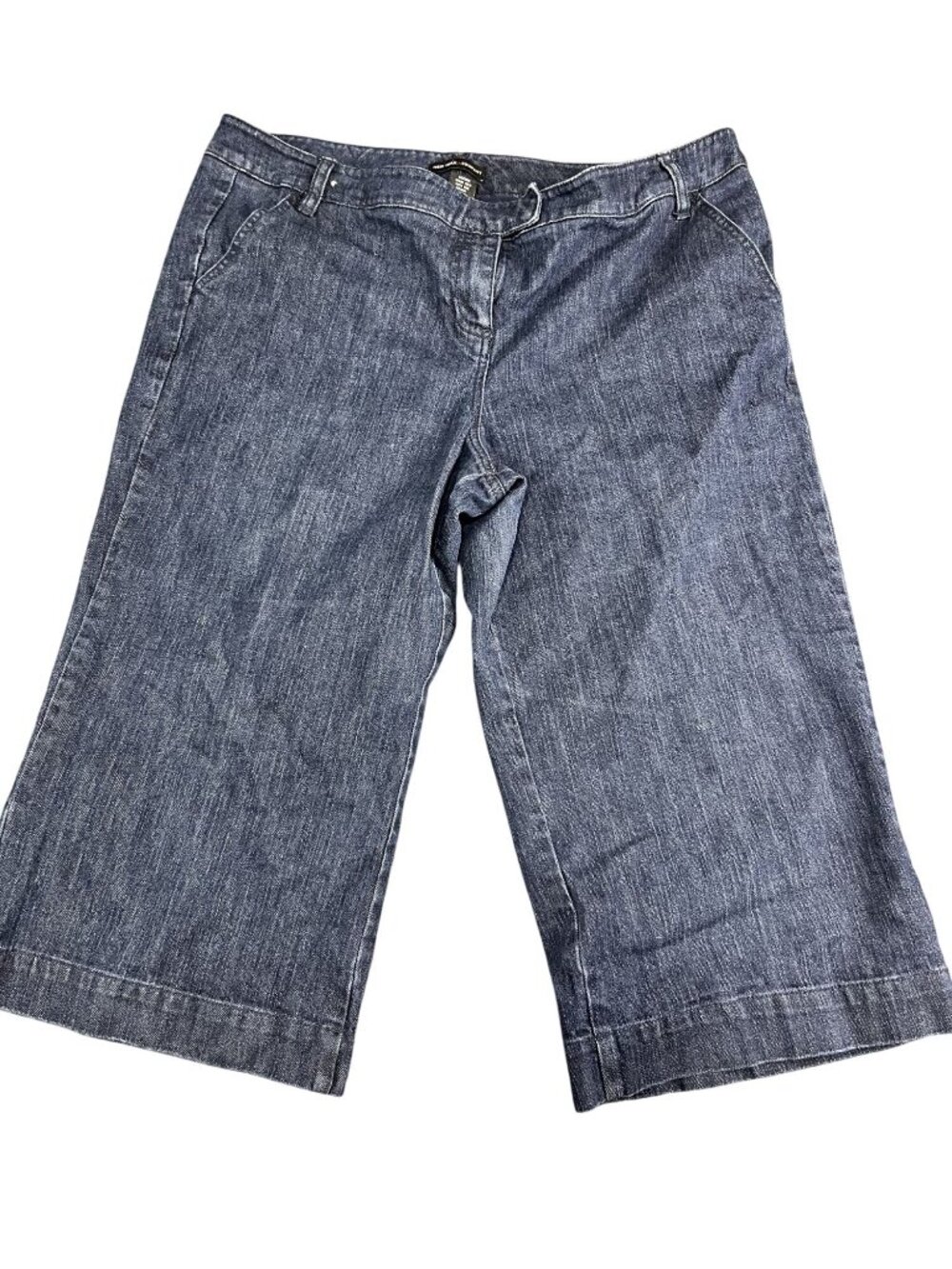 New York & Company Womens Wide Leg Denim Capris Size 16 Blue